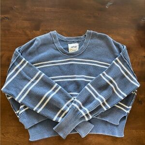 aerie Slate Blue Ribbed Knit Sweater